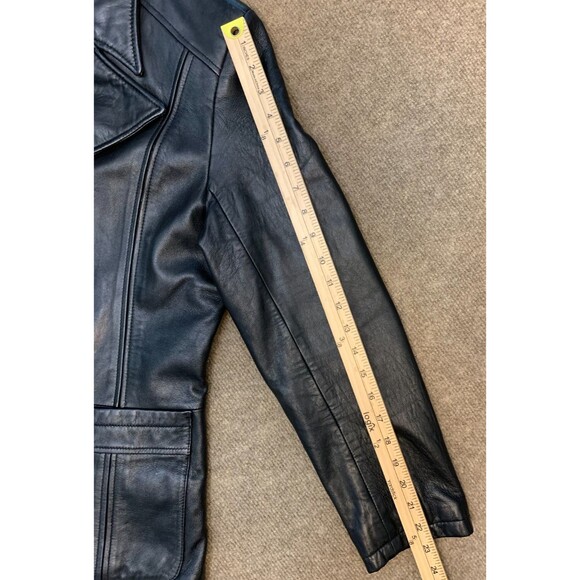 Wilsons Leather Jacket Womens M Pelle Studio Blazer Lined Fitted Soft Black Y2K - Picture 7 of 12